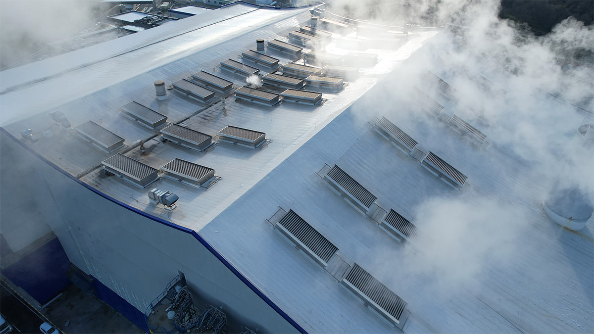 Rauch aus RWA-Anlagen am Dach